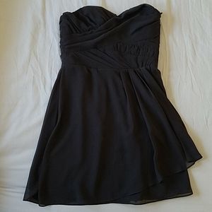 Strapless Charcoal Gray flowy dress